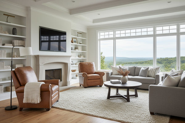 Arlington Traditional Leather Pillow Back Reclining Chair