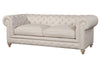 Image of Armstrong 90 Inch "Quick Ship" Tufted Chesterfield Sofa In Classic Linen-OUT OF STOCK UNTIL 5/31/2024