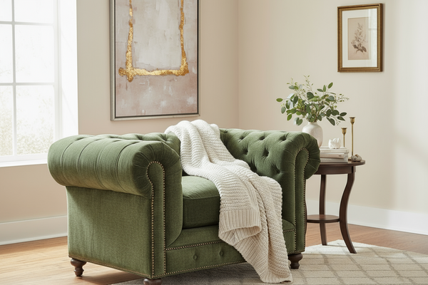 Armstrong Forest "Quick Ship" Tufted Fabric Club Chair