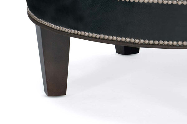 Arnold 38 Inch Round Bench Ottoman With Tapered Legs