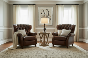 Arthur Tufted Wingback Leather Recliner (test)
