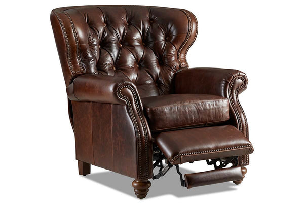 Arthur "BIG MAN" Tufted Wingback Leather Recliner – Oversized Comfort With Timeless Elegance