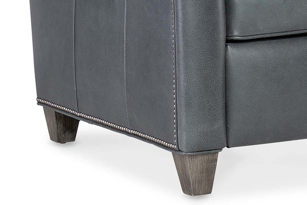 Aster Leather Power English Arm Bustle Back Living Room Reclining Chair