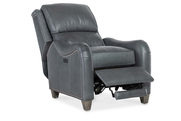 Aster Leather Power English Arm Bustle Back Living Room Reclining Chair