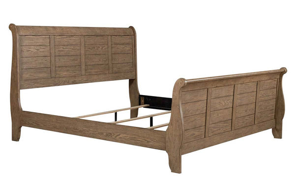 Atkins Mission Style Queen Or King Wood Sleigh Bed "Create Your Own Bedroom" Collection
