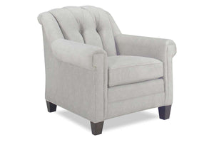 Aubrey Traditional 8-Way Hand Tied Fabric Chair With Tufted Tight Back