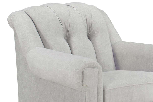 Aubrey Traditional 8-Way Hand Tied Fabric Chair With Tufted Tight Back