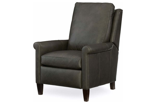 Auden Small Scale Rolled Arm Pillow Back Leather Recliner