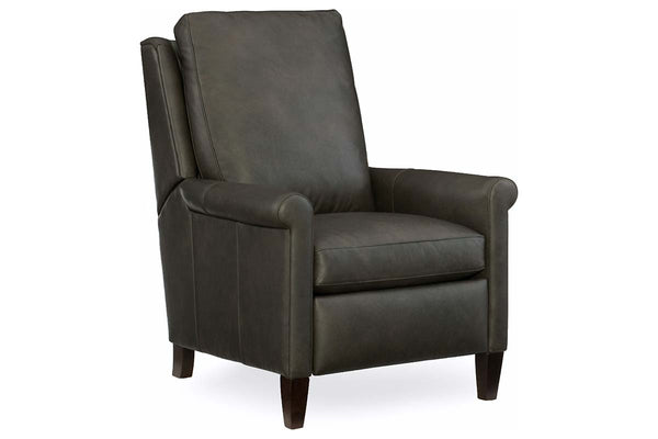 Auden Small Scale Rolled Arm Pillow Back Leather Recliner