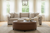 Image of Avery 49 Inch Long Oval Leather STORAGE Coffee Table Ottoman