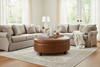 Image of Avery 49 Inch Long Oval Leather STORAGE Coffee Table Ottoman