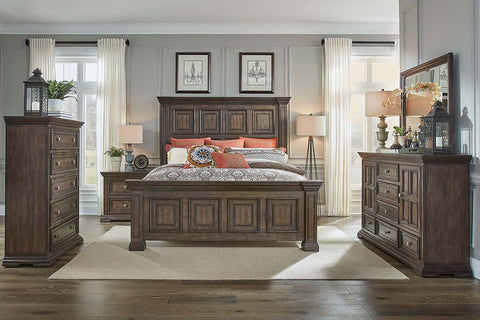 Baird Queen Or King Brownstone Panel Bed "Create Your Own Bedroom" Collection