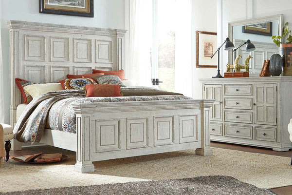 Baird Queen Or King Whitestone Panel Bed "Create Your Own Bedroom" Collection