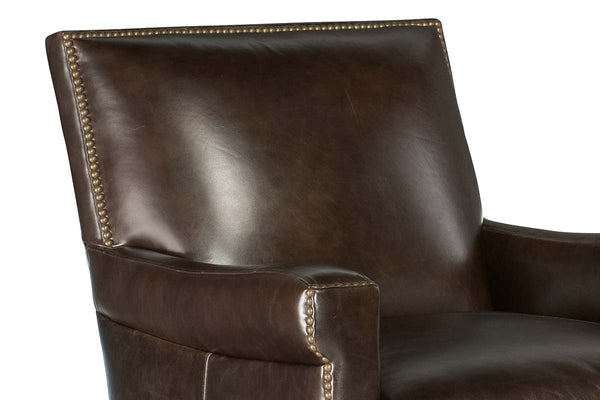 Baker Collis "Quick Ship" Leather Tight Back Accent Chair