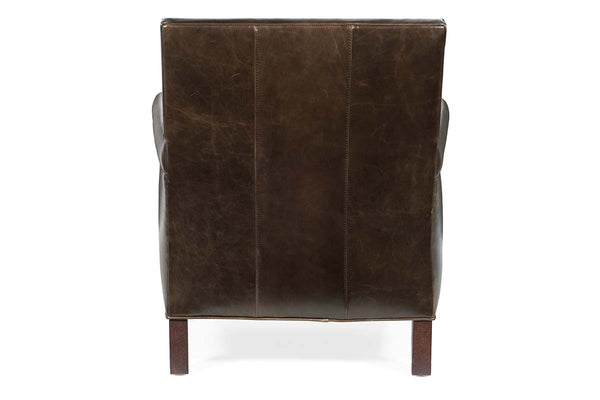 Baker Collis "Quick Ship" Leather Tight Back Accent Chair