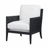 Image of Holloway Black "Quick Ship" Fabric Accent Chair With Decorative Cane / Wood Base