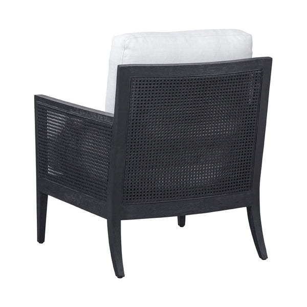 Holloway Black "Quick Ship" Fabric Accent Chair With Decorative Cane / Wood Base