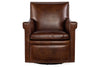 Image of Baker Caramel SWIVEL "Quick Ship" Leather Tight Back Accent Chair