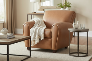 Baxter Leather Parisian Style Club Chair