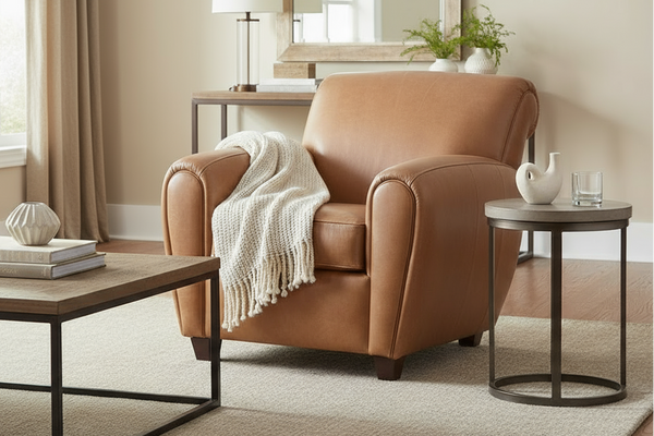 Baxter Leather Parisian Style Club Chair