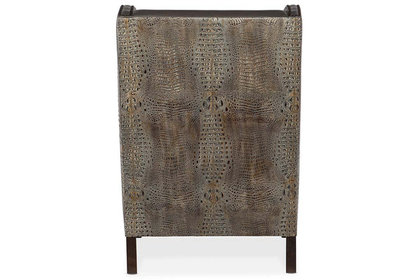 Baylor Heaven Quick Ship Exposed Faux Croc Leather Wingback Accent Chair
