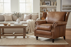 Bellamy Leather Wingback Club Chair