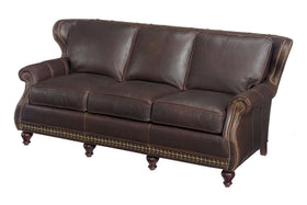 Bellamy 91 Inch Leather Wingback Sofa