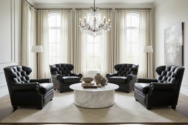 Benson Tufted Chesterfield Style Leather Club Chair