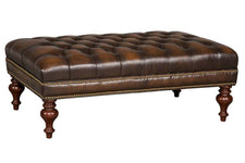 Bentley "Ready To Ship" 48 Inch Leather Bench Ottoman (As Shown)