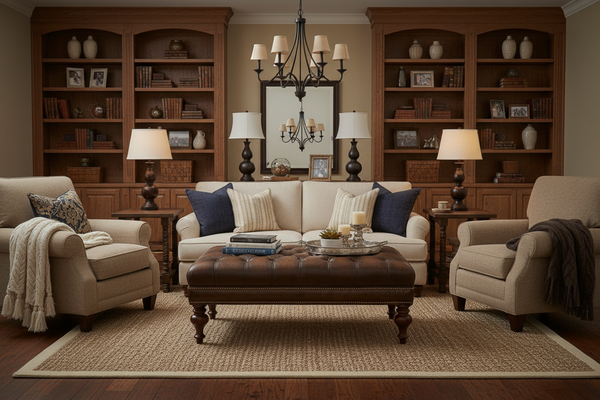 Bentley "Quick Ship" 48 Inch Long Tufted Leather Coffee Table With Nail Trim