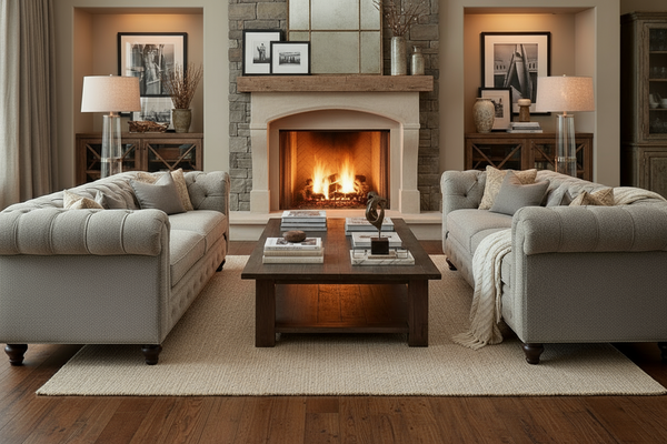 Bowen Traditional 86 Inch 8-Way Hand Tied Tufted Fabric Chesterfield Sofa