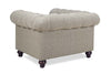 Image of Bowen Traditional 8-Way Hand Tied Tufted Chesterfield Fabric Chair