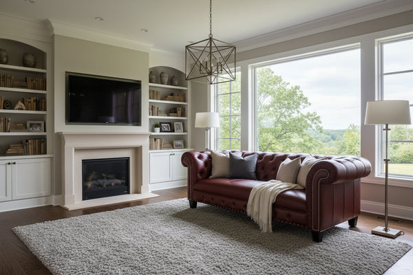 Boyd 94 Inch Chesterfield Tufted Leather Sofa W/ Tight Seat