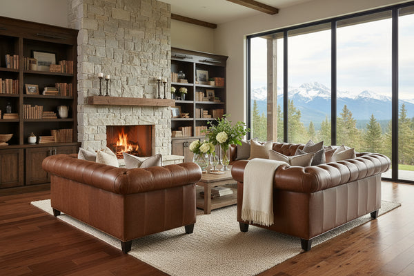 Boyd 94 Inch Chesterfield Tufted Leather Sofa W/ Tight Seat