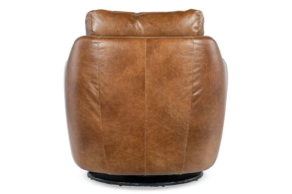 Brett Pecan Leather "Quick Ship" SWIVEL Chair With Power Footrest