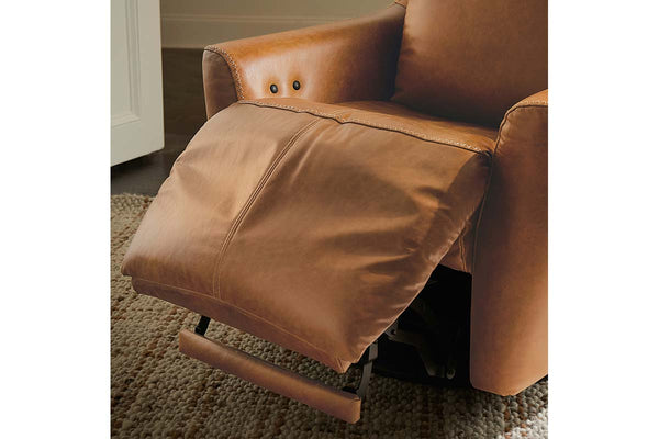 Brett Pecan Leather "Quick Ship" SWIVEL Chair With Power Footrest