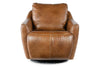 Image of Brett Pecan Leather "Quick Ship" SWIVEL Chair With Power Footrest