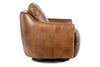 Image of Brett Pecan Leather "Quick Ship" SWIVEL Chair With Power Footrest