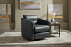 Image of Brice Contemporary Leather SWIVEL/GLIDER Accent Chair