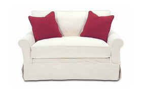 Brigid 58 Inch Slipcovered Chair And A Half Twin Sleeper