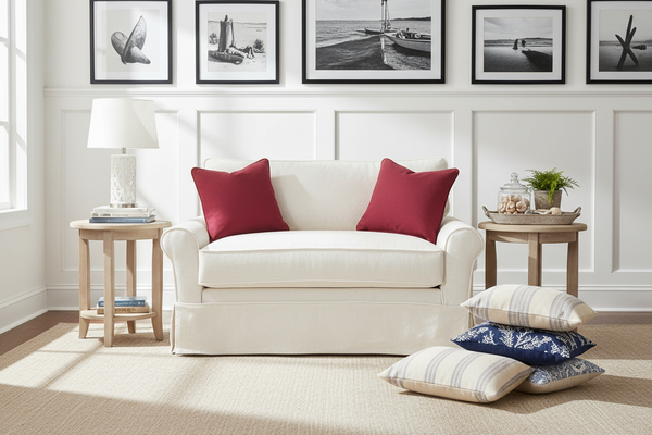 Brigid 58 Inch Slipcovered Chair And A Half Twin Sleeper