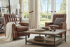 Image of Brookshire Leather Biscuit Back Tufted Recliner Chair