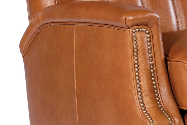 Brookshire Leather Biscuit Back Tufted Recliner Chair