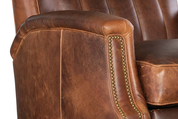 Brookshire Leather Biscuit Back Tufted Recliner Chair