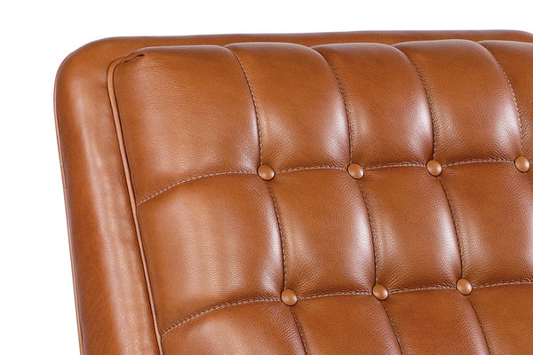 Brookshire Leather Biscuit Back Tufted Recliner Chair