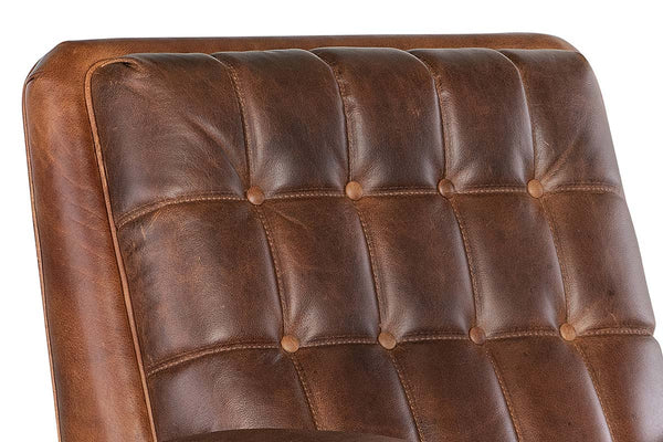 Brookshire Leather Biscuit Back Tufted Recliner Chair