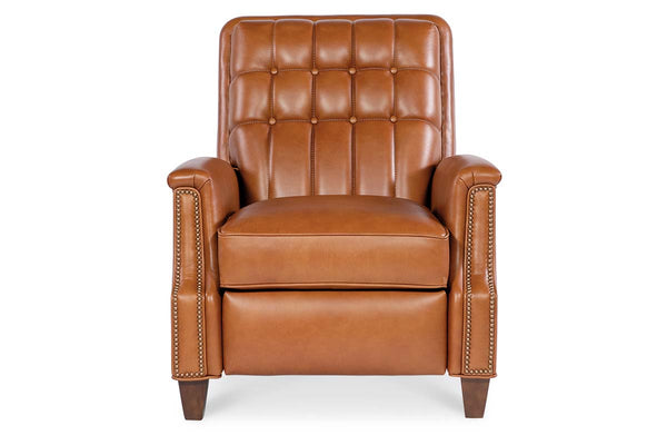 Brookshire Leather Biscuit Back Tufted Recliner Chair