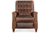 Image of Brookshire Leather Biscuit Back Tufted Recliner Chair