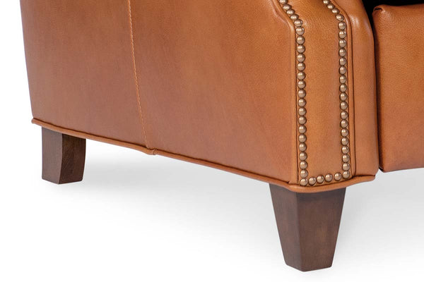 Brookshire Leather Biscuit Back Tufted Recliner Chair