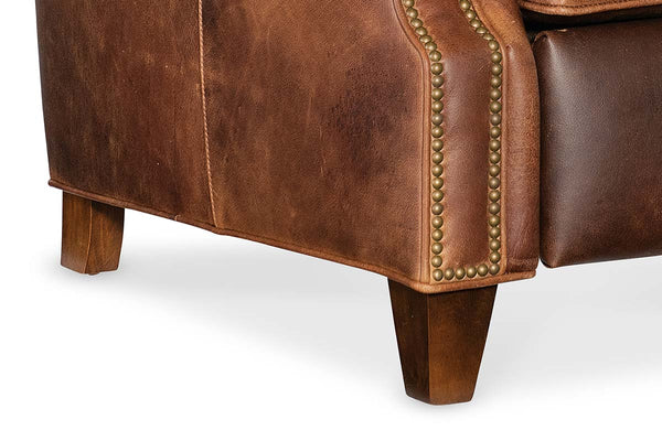 Brookshire Leather Biscuit Back Tufted Recliner Chair